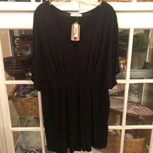 Plus Size Short Black Romper NWT Emerald Brand